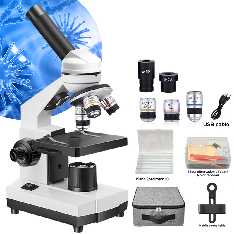 Microscope Compound 40X - Microscopio composto ottico biologico portatile, microscopio